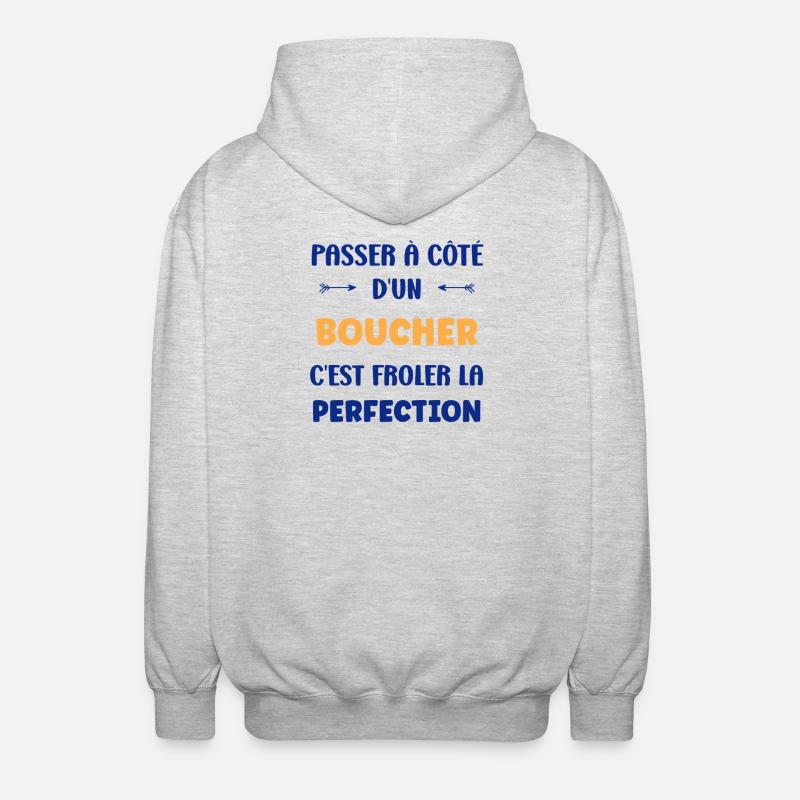 Passer à côté d’un boucher - Veste à capuche unisexe - gris clair chiné