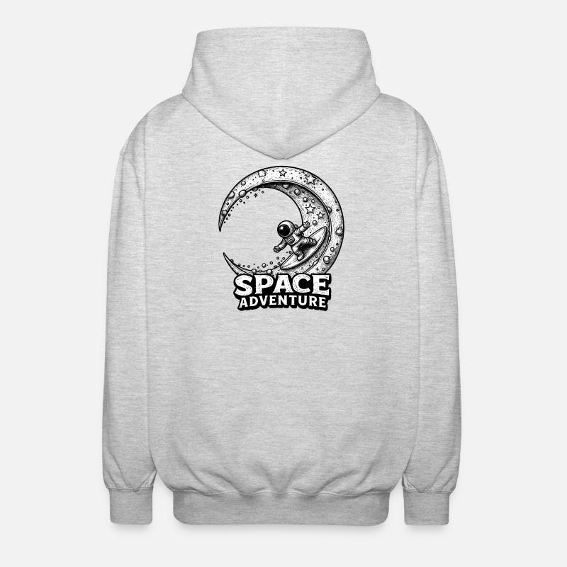 Cosmic Surf – Attraction d’aventure spatiale - Veste à capuche unisexe - gris clair chiné