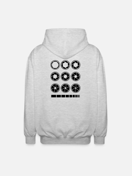 aperture exposure time camera photography - Unisex Hooded Jacket - light heather grey