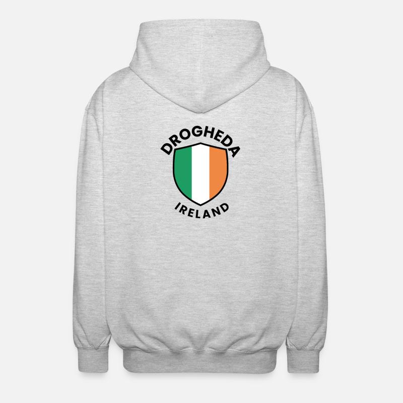 Drogheda-Irland-Schild - Unisex Kapuzenjacke - Hellgrau meliert