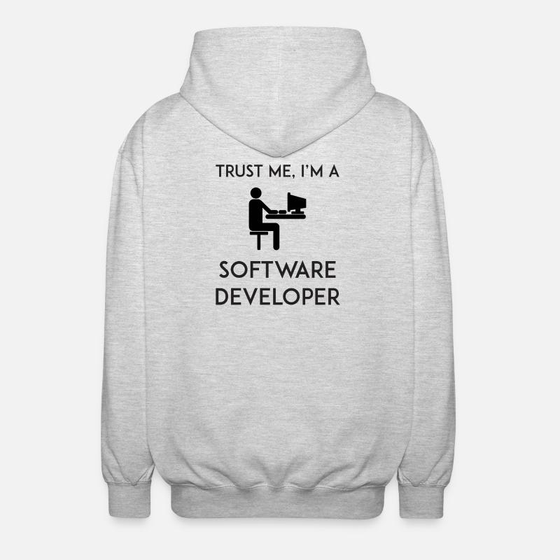 Trust Me I'm a Software Developer - Unisex Hooded Jacket - light heather grey
