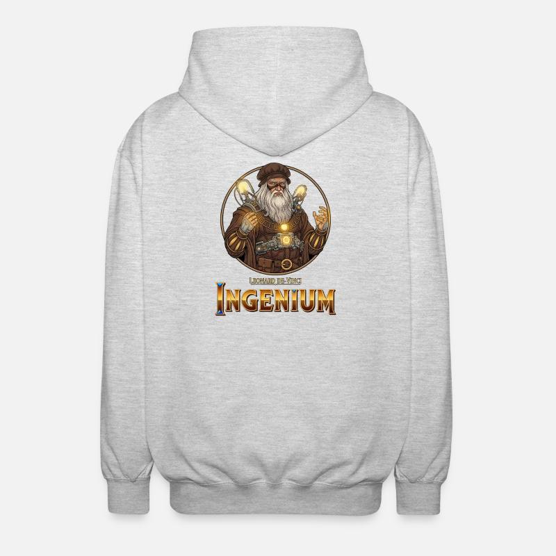Ingenium Léonardo: Sorcier Steampunk - Veste à capuche unisexe - gris clair chiné
