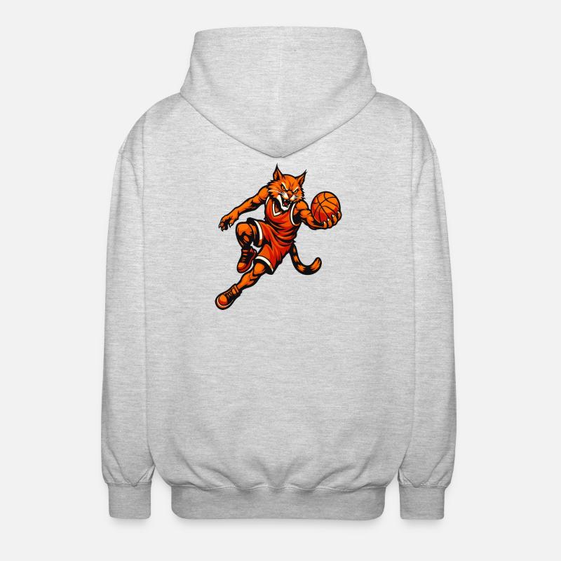 Basketball Tiger Rampage - Unisex Hooded Jacket - light heather grey