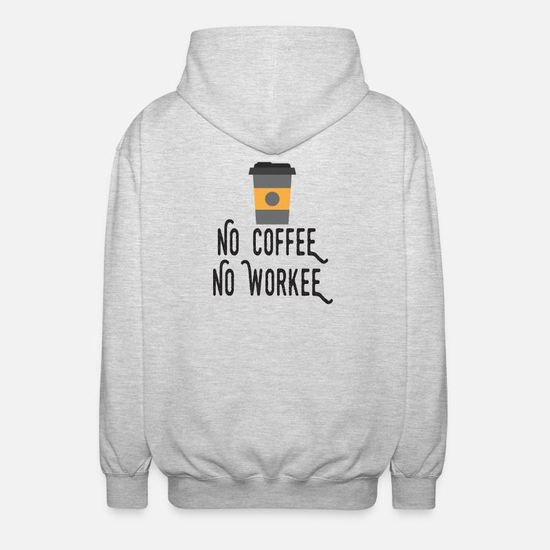 Pas de café, pas de workee - Veste à capuche unisexe - gris clair chiné
