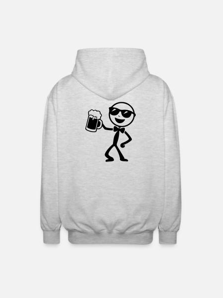 Bräutigam Strichmännchen Jga - Unisex Kapuzenjacke - Hellgrau meliert
