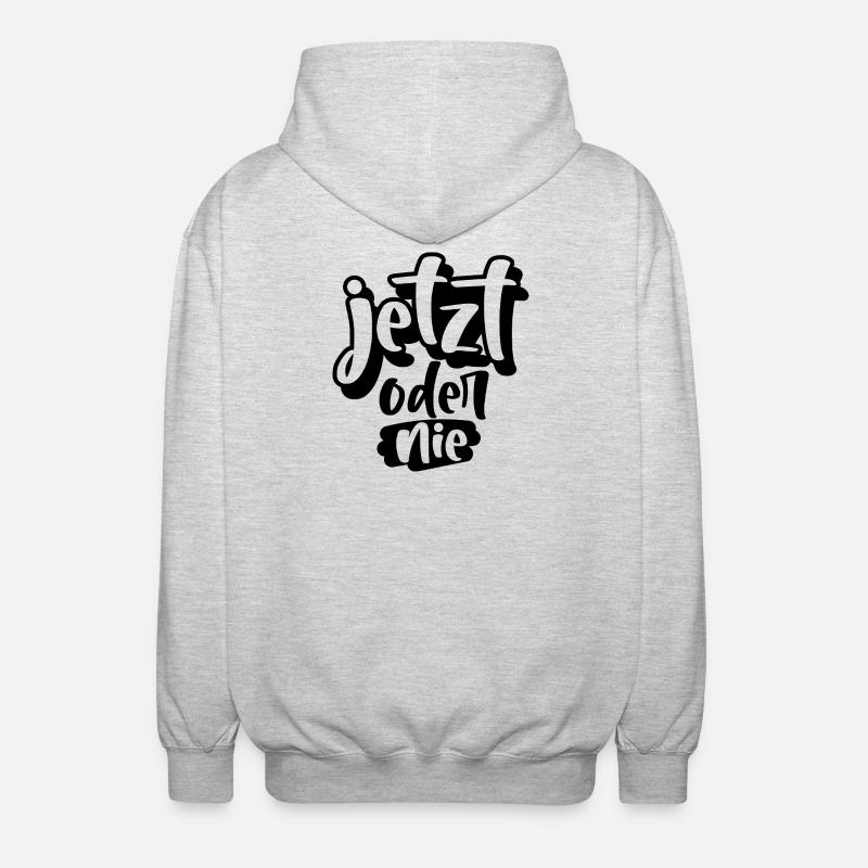 Jetzt oder Nie - Unisex Kapuzenjacke - Hellgrau meliert
