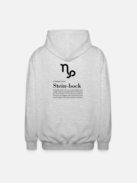 Sternzeichen Steinbock - Unisex Kapuzenjacke - Hellgrau meliert