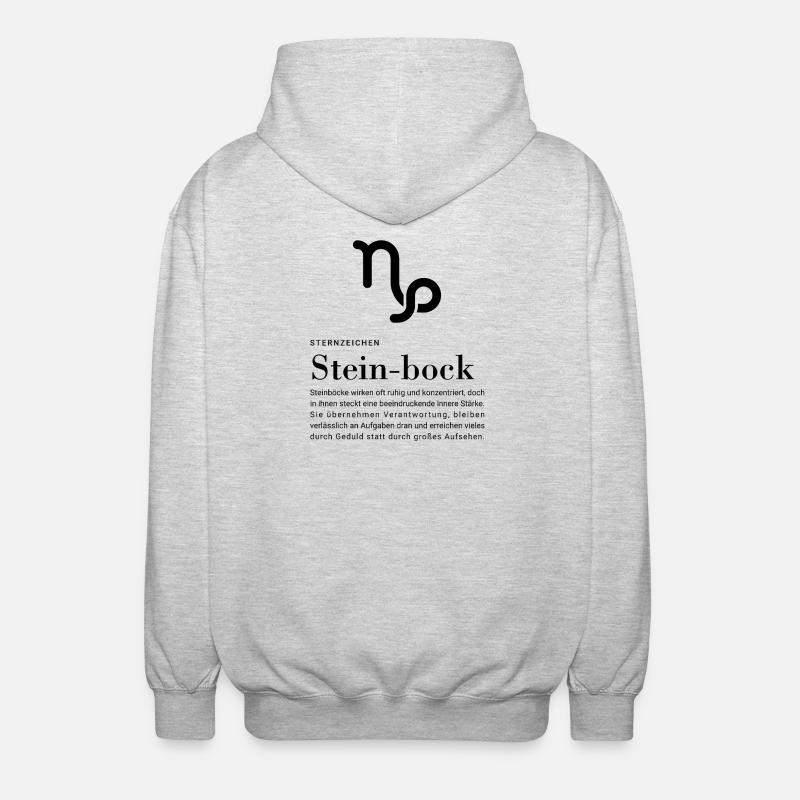 Sternzeichen Steinbock - Unisex Kapuzenjacke - Hellgrau meliert