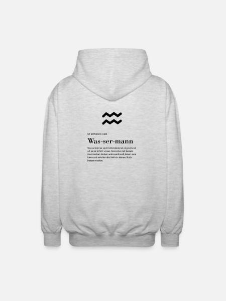 Sternzeichen Wassermann - Unisex Kapuzenjacke - Hellgrau meliert