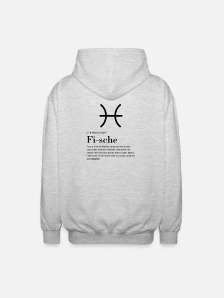 Sternzeichen Fische - Unisex Kapuzenjacke - Hellgrau meliert