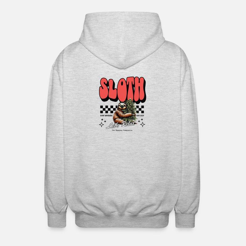 Sloth Relax – Chill Pattern Cannabis défectueux - Veste à capuche unisexe - gris clair chiné