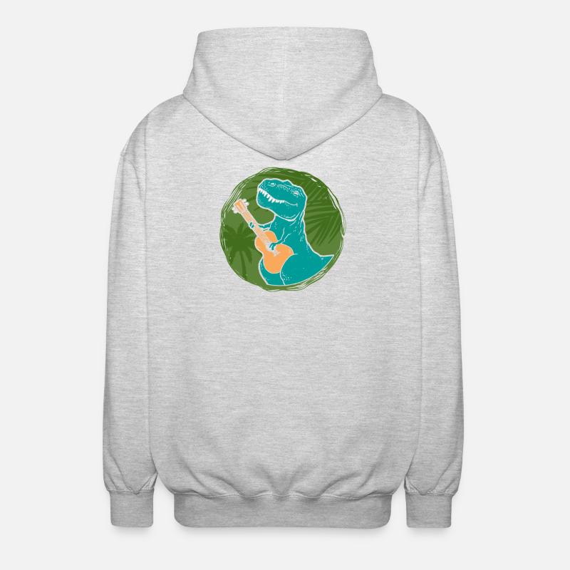Hawaiian Ukulele Uke T-Rex - Unisex Kapuzenjacke - Hellgrau meliert