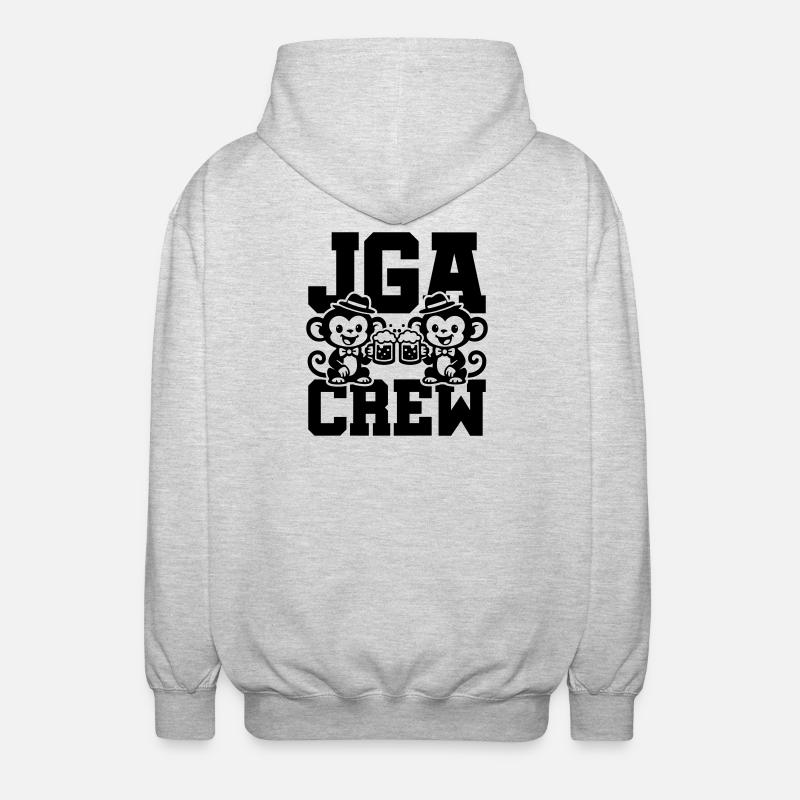 Jga Crew Junggesellenabschied Affe - Unisex Kapuzenjacke - Hellgrau meliert