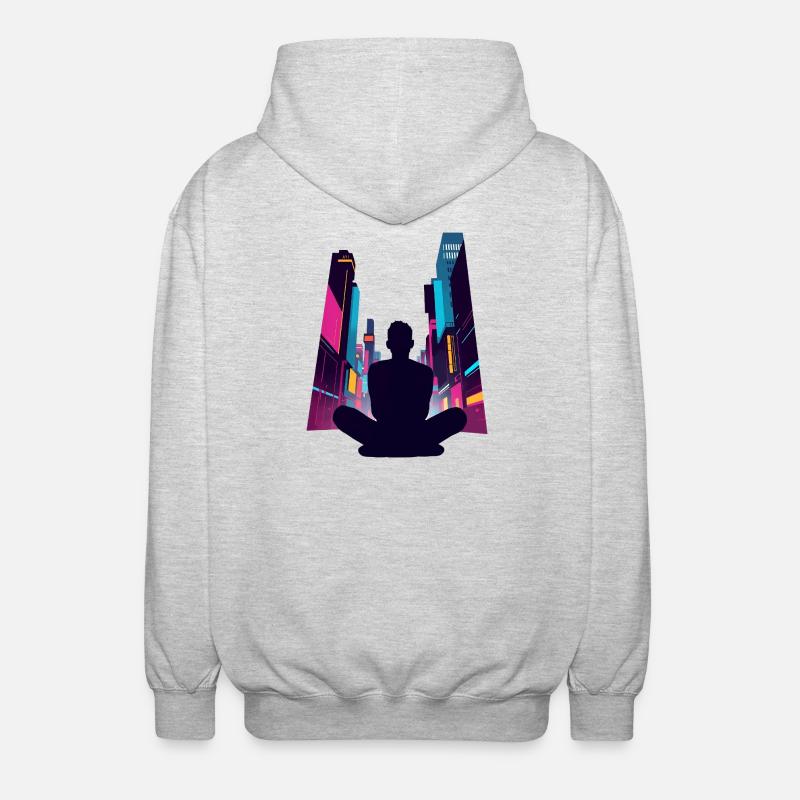 Zen dans la Cité Néon - Veste à capuche unisexe - gris clair chiné