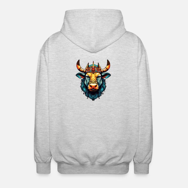Stier Comic King - Unisex Kapuzenjacke - Hellgrau meliert