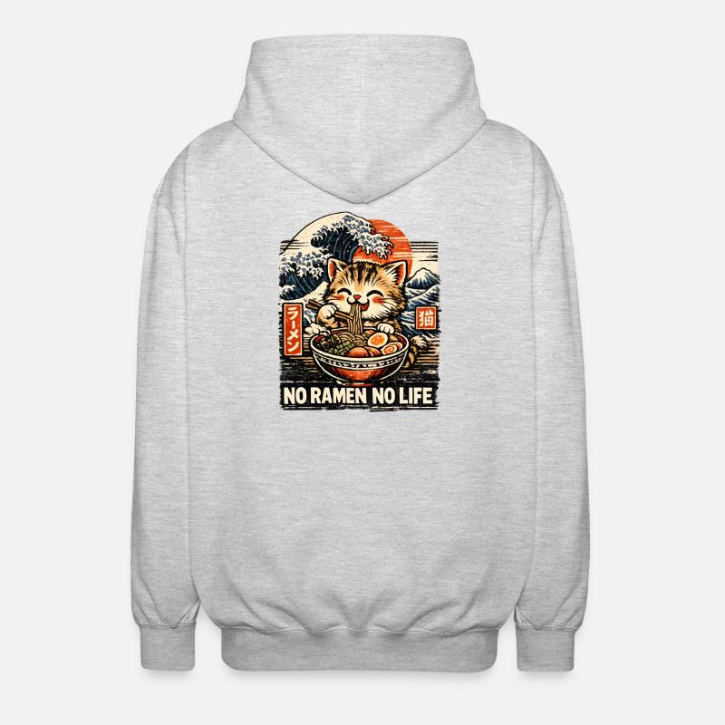 Pas de ramen, pas de vie - Veste à capuche unisexe - gris clair chiné