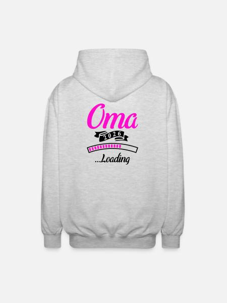 Oma 2026 Loading - Unisex Kapuzenjacke - Hellgrau meliert