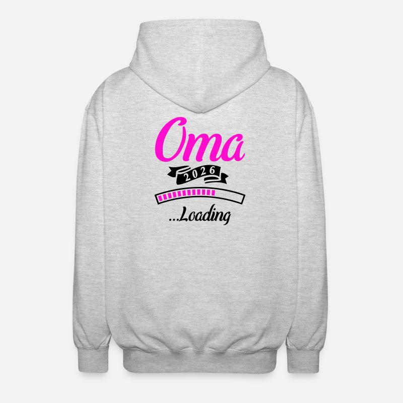 Oma 2026 Loading  - Unisex Kapuzenjacke - Hellgrau meliert