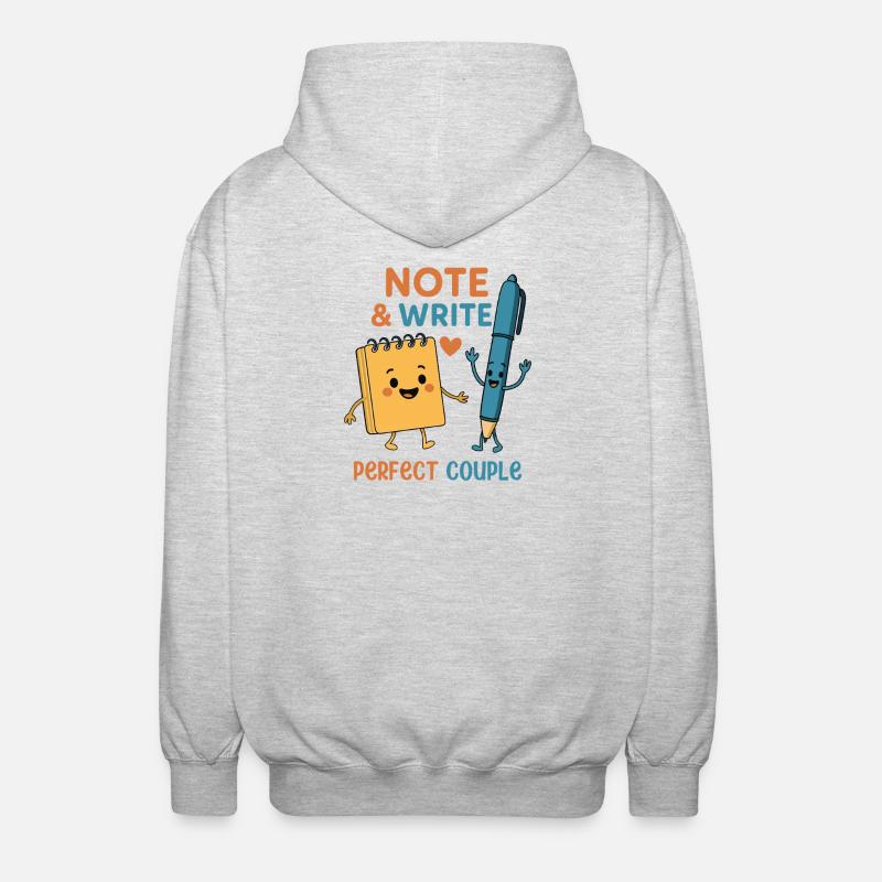 Note & Write Perfect Couple - Veste à capuche unisexe - gris clair chiné