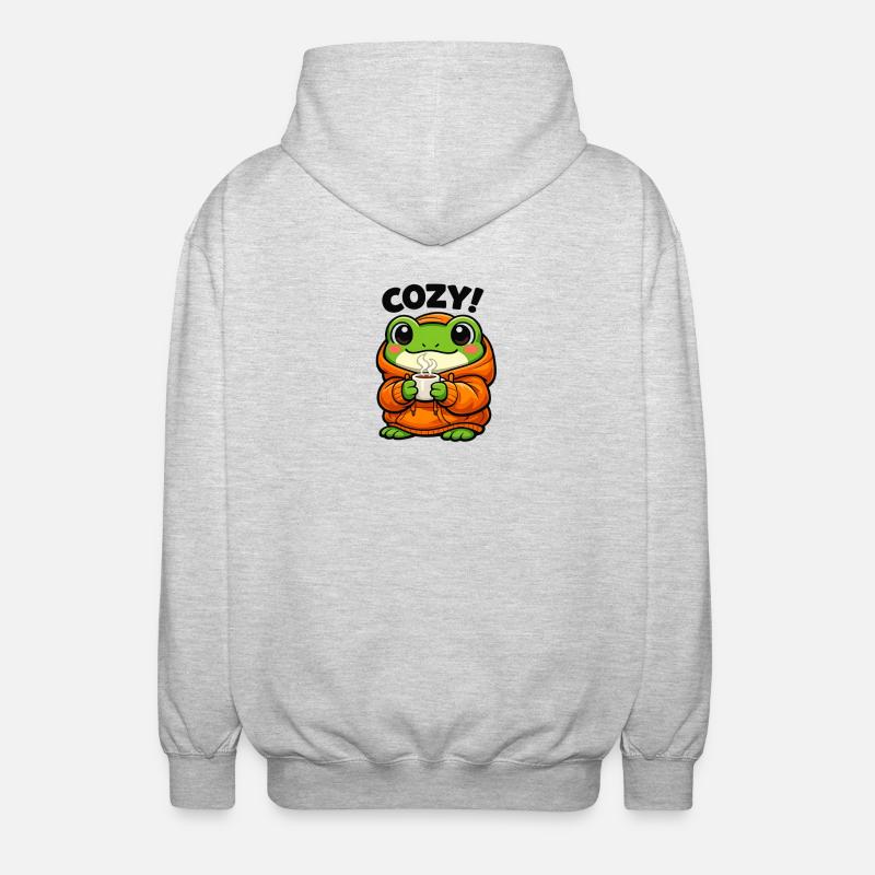 Sweat à capuche Pullover Grenouille Douillet - Veste à capuche unisexe - gris clair chiné