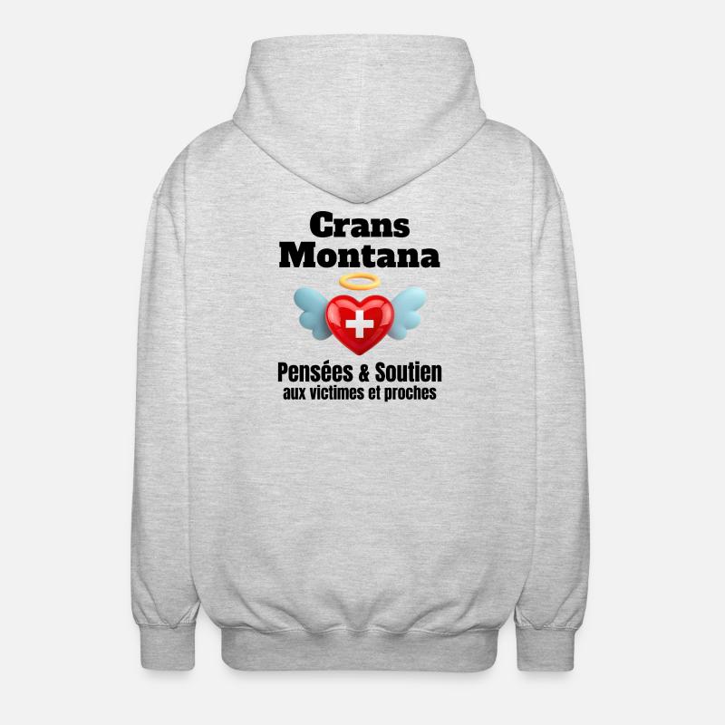 Schweiz, ich bin Schweizerin, Crans-Montana - Unisex Kapuzenjacke - Hellgrau meliert
