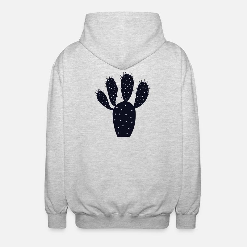 Mitternachtskaktus-Silhouette - Unisex Kapuzenjacke - Hellgrau meliert