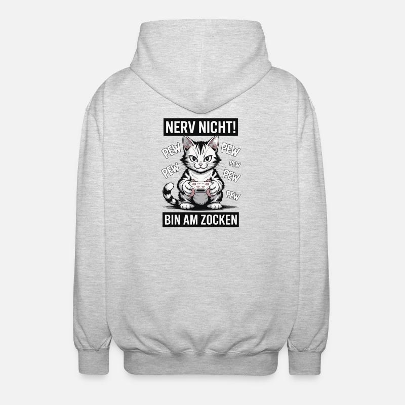 Courage Not I Gaming Cat Design - Veste à capuche unisexe - gris clair chiné