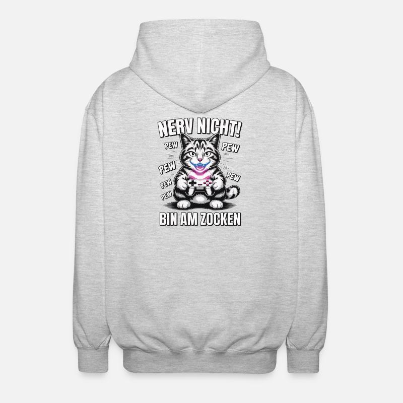 Courage Not I Gaming Cat Design - Veste à capuche unisexe - gris clair chiné