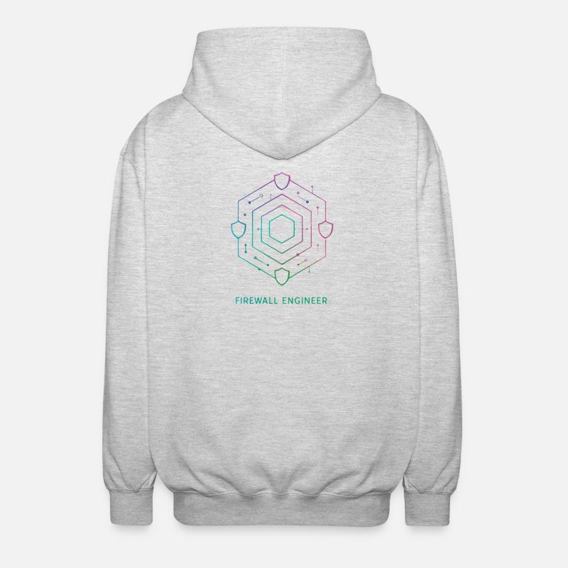 Firewall Engineer - Cybersecurity - Unisex Hooded Jacket - light heather grey