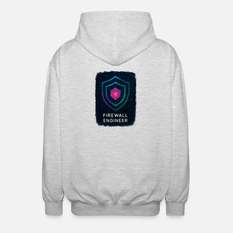 Firewall Engineer - Cybersecurity - Unisex Hooded Jacket - light heather grey