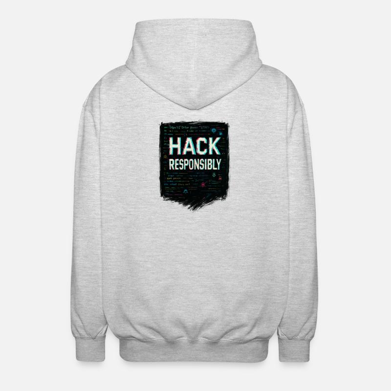 Cybersecurity: Hack Responsibility - Unisex Hooded Jacket - light heather grey