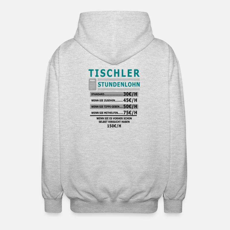 Carpenter Hourly wage Carpenter Hourly rate - Unisex Hooded Jacket - light heather grey
