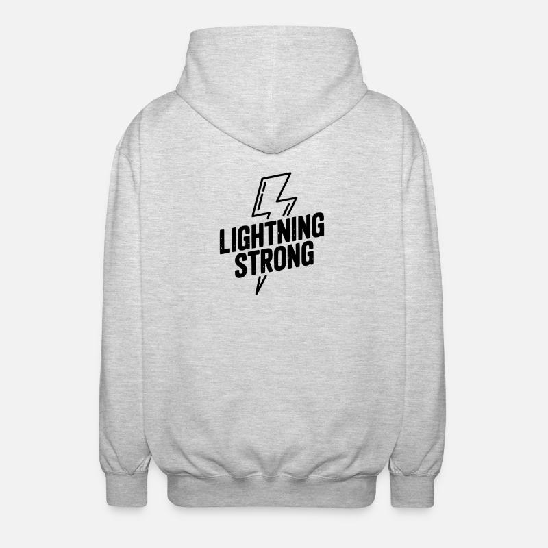 Lightning Strong - Unisex Hooded Jacket - light heather grey
