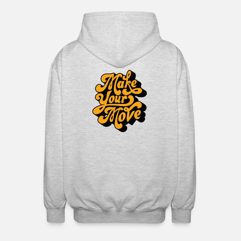 Make Your Move Retro Script - Unisex Hooded Jacket - light heather grey