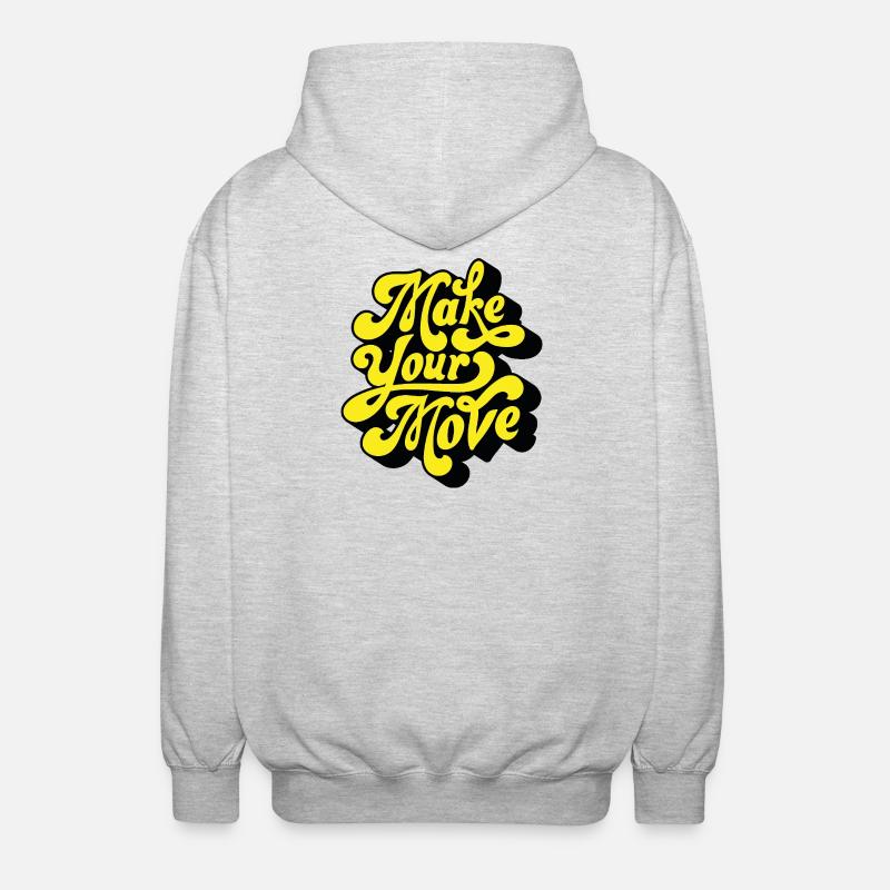 Make Your Move – Neon Script - Unisex Hooded Jacket - light heather grey