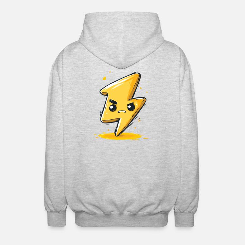 Kawaii Blitz-Pfeil Cartoon - Unisex Kapuzenjacke - Hellgrau meliert