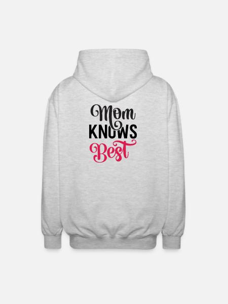 Mom Knows Best - Unisex Hooded Jacket - light heather grey