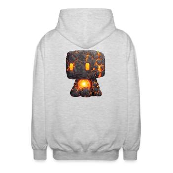 Lava Golem Flint Style - Unisex Hooded Jacket - light heather grey - Back - AI Model Male 185 light (185cm)