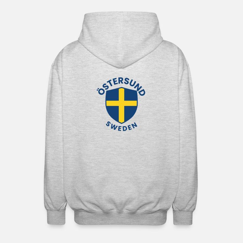 Bouclier d’Östersund, Suède Motif - Veste à capuche unisexe - gris clair chiné
