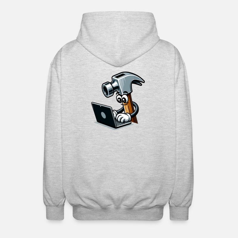 HammerCode: Tool meets bits - Unisex Hooded Jacket - light heather grey