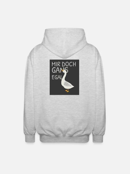 I don't care – Funny Goose - Unisex Hooded Jacket - light heather grey