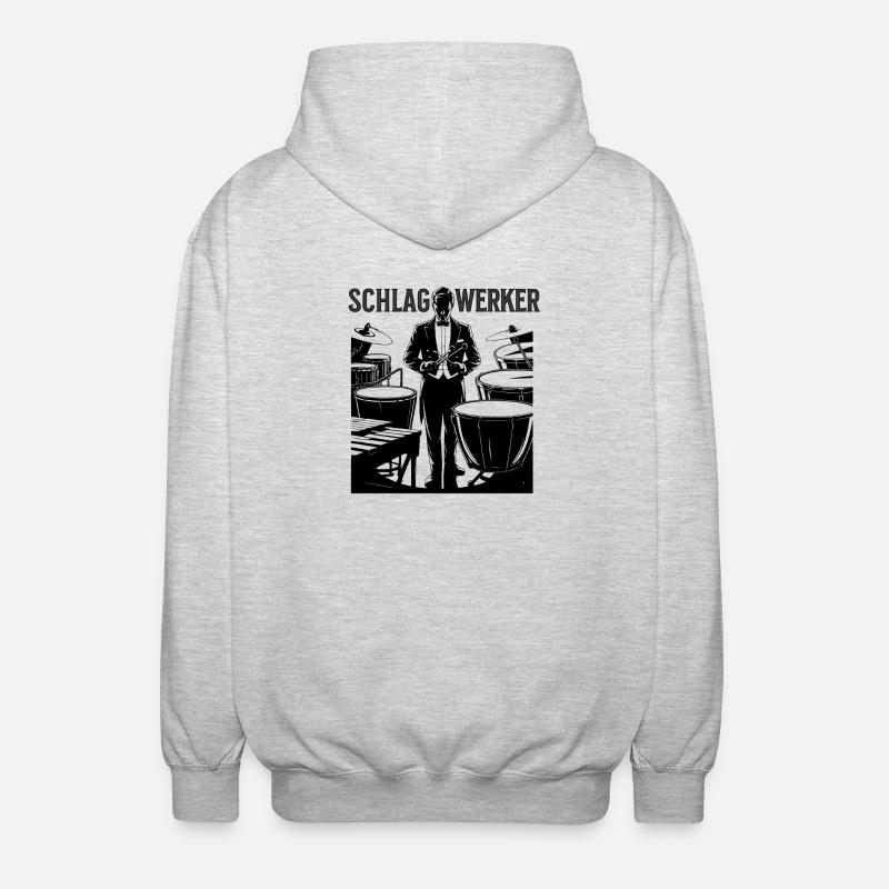Timpani - percussion orchestra timpanist percussion - Unisex Hooded Jacket - light heather grey