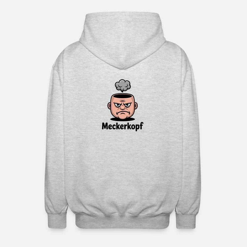 Meckerkopf Genervtes Grumpy Comic Gesicht - Veste à capuche unisexe - gris clair chiné