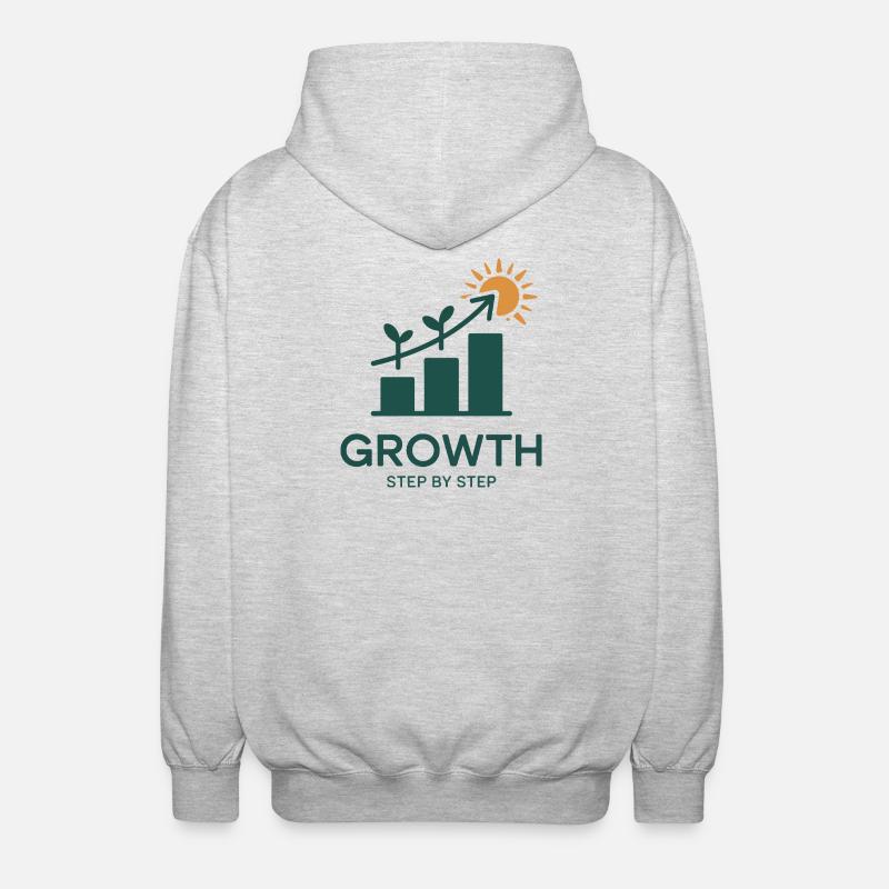 Growth Step by Step – Success & Growth - Unisex Hooded Jacket - light heather grey