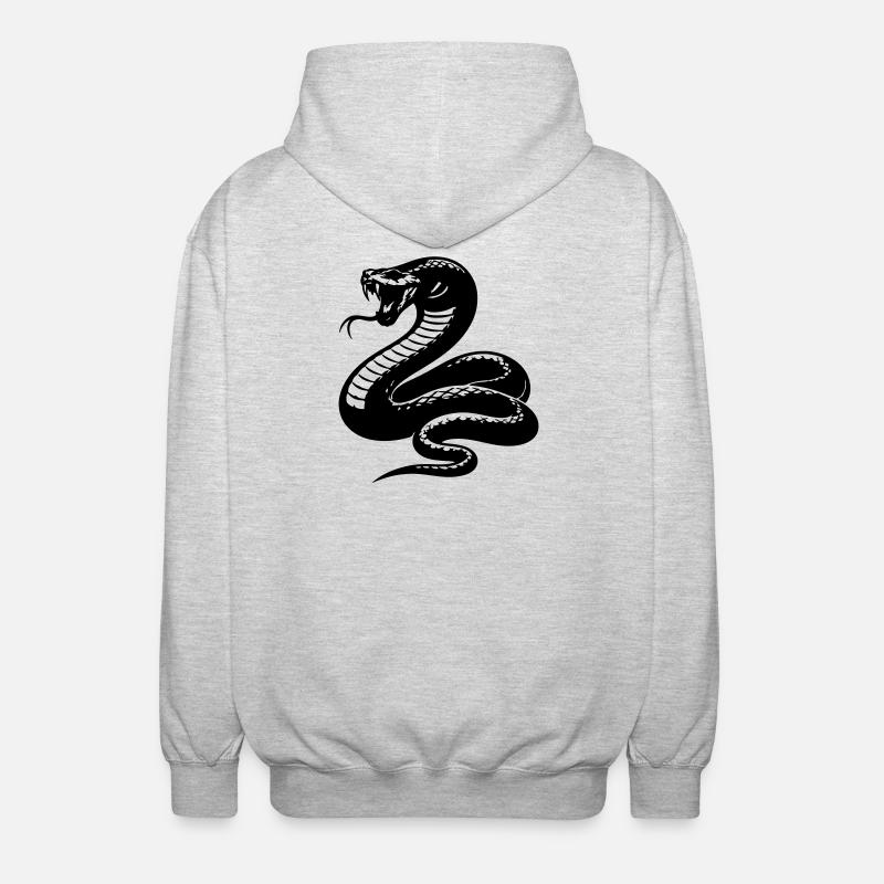 Silhouette du python serpent - Veste à capuche unisexe - gris clair chiné