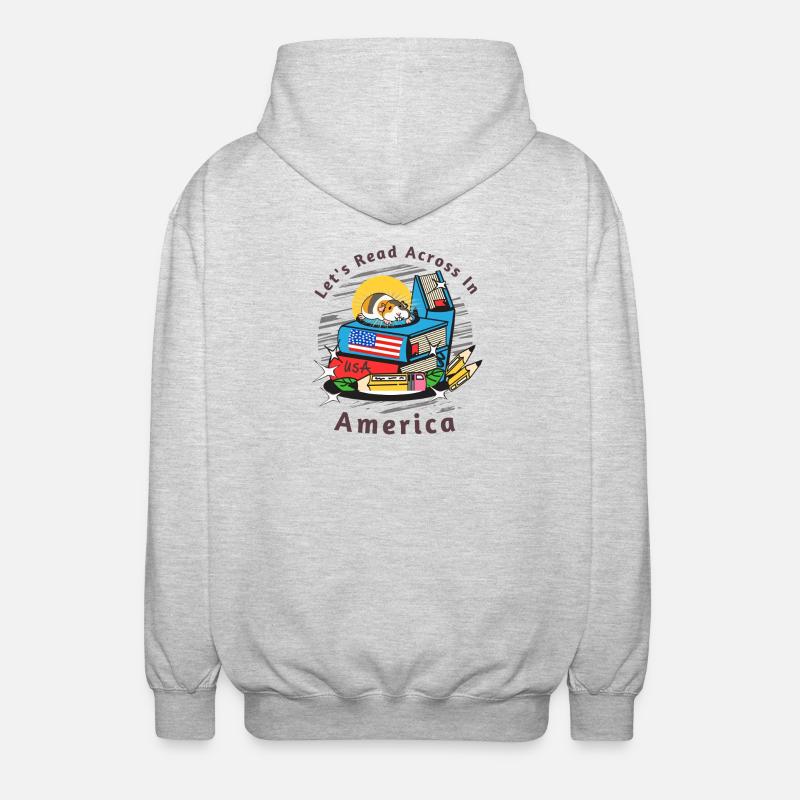 Lesen Sie Quer durch Amerika Hamster - Unisex Kapuzenjacke - Hellgrau meliert
