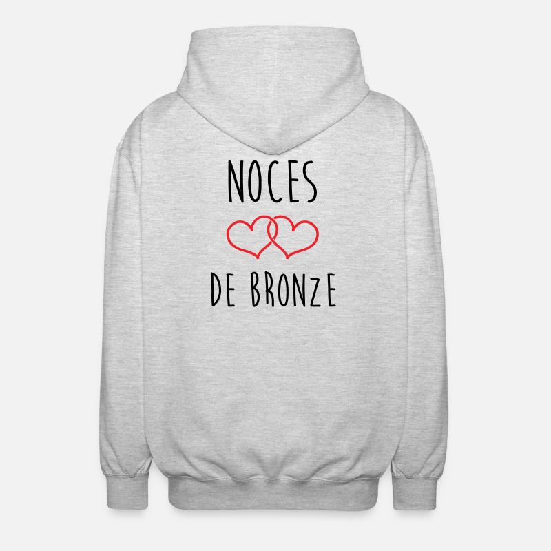 noces de bronze 22 ans d'amour - Veste à capuche unisexe - gris clair chiné