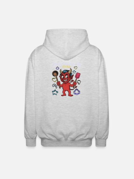 Devil's Kitchen Cooking Devil - Unisex Hooded Jacket - light heather grey