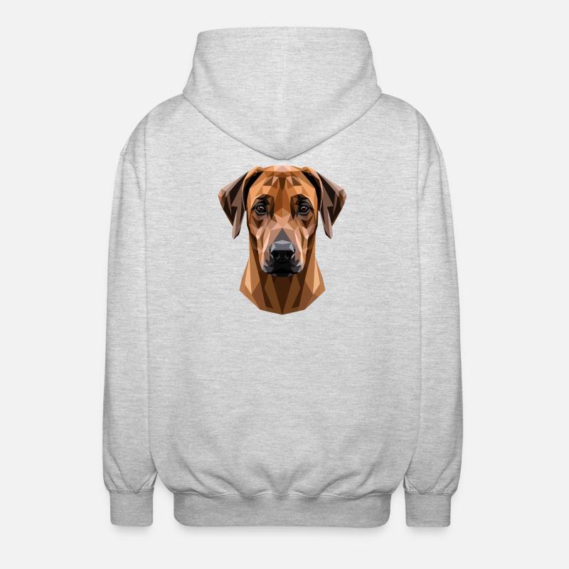 Rhodesian Ridgeback Jagthund Pride Ridgeback - Unisex hættejakke. - lysegrå meleret