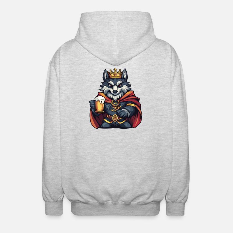 Roi de la Bière de Loup - Veste à capuche unisexe - gris clair chiné